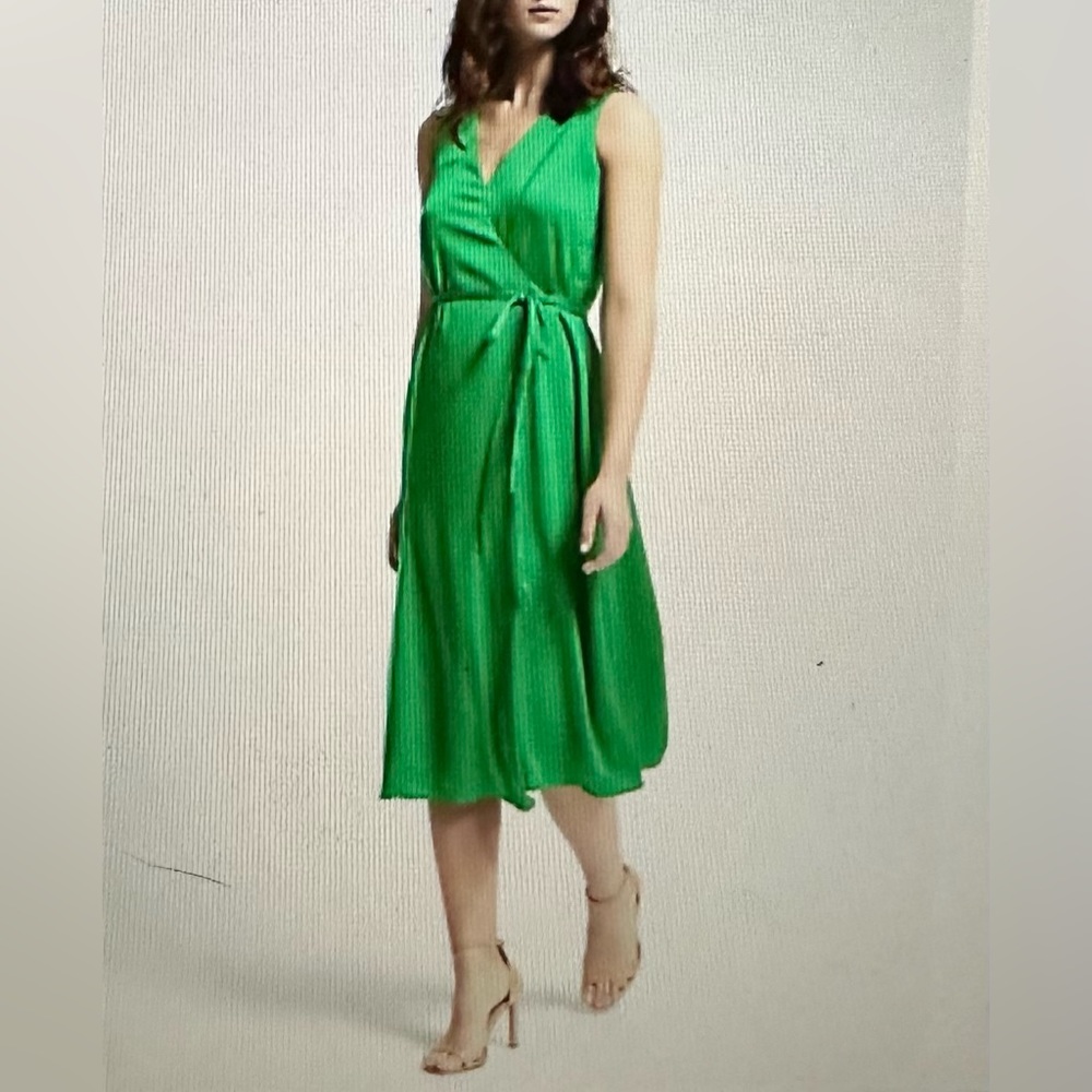 NWT Banana Republic Green Sleeveless Wrap Dress Sz XL